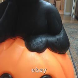 Vintage 1993 Halloween Blow Mold 34 Black Cat on Pumpkin Read Description Vintage 1993 Halloween Blow Mold 34 Black Cat on Pumpkin Read Description