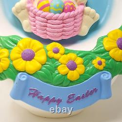 Vintage 1995 Empire Easter 18 Egg Rabbit Bunny Basket Flowers Blow Mold DEFECT