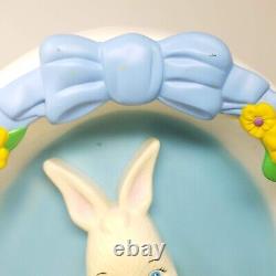 Vintage 1995 Empire Easter 18 Egg Rabbit Bunny Basket Flowers Blow Mold DEFECT