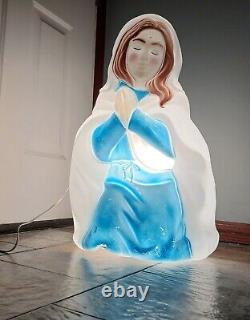 Vintage 1995 Empire Lighted Nativity Blow Mold Mary 26.5 Tall