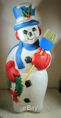 Vintage 1995 TPI Plastic Blow Mold Christmas Snowman Lighted Decoration 41
