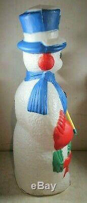 Vintage 1995 TPI Plastic Blow Mold Christmas Snowman Lighted Decoration 41