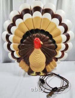 Vintage 1995 Thanksgiving Turkey Blow Mold Signed Dawn Featherstone withLight