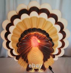 Vintage 1995 Thanksgiving Turkey Blow Mold Signed Dawn Featherstone withLight