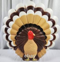 Vintage 1995 Thanksgiving Turkey Blow Mold Signed Dawn Featherstone withLight
