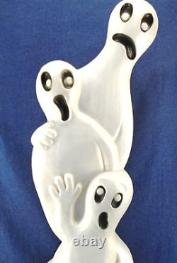 Vintage 1995 Union Products Blow Mold Yard Decor Tombstone 3 Ghosts 41 Works