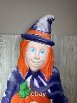 Vintage 1997 Grand Venture Blow Mold Witch Pumpkin Halloween 40 USA Seasonal