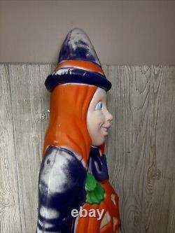 Vintage 1997 Grand Venture Blow Mold Witch Pumpkin Halloween 40 USA Seasonal