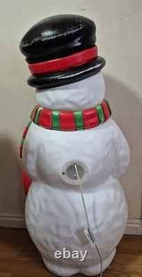 Vintage 1997 Grand Venture Christmas Snowman Blow Mold 38-39 Tall Red/green