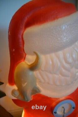 Vintage 1998 TPI 42 Lighted Blow Mold Santa With Puppies Christmas Decor