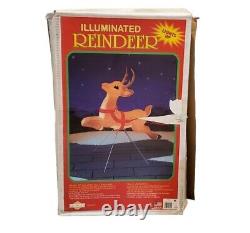Vintage 1999 Grand Venture Christmas Blowmold Lighted Reindeer Yard Decoration