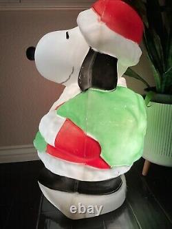 Vintage 1999 Santa's Best Snoopy Peanuts Christmas Blow Mold 32 Inch