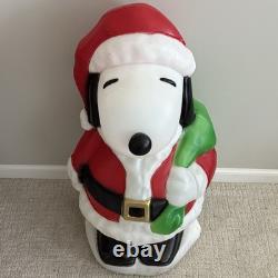 Vintage 1999 Santa's Best Snoopy Peanuts Christmas Blow Mold 32 Tall Original