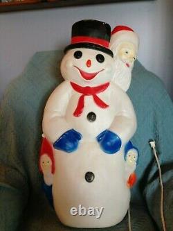 Vintage 1999 Signed Don Featherstone Union 30 Snowman And Friends Blow Mold