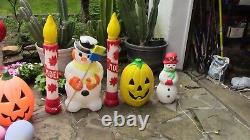 Vintage 20 Piece Christmas-easter-& Halloween Blowmold Lot Yard Decor