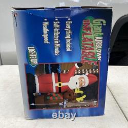 Vintage 2003 Gemmy Santa Reindeer Inflatable 7ft New