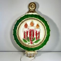 Vintage 22 Polaron Christmas Candle Round Blow Mold Ornament Wreath Wall Hanger