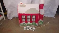 Vintage 23 tall Rare Empire School House Blow mold Christmas Decoration