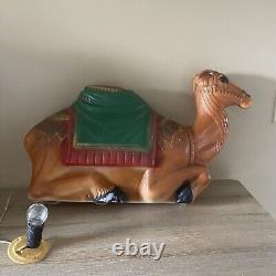 Vintage 28 Empire Christmas Nativity Camel Plastic Lighted Blow Mold WithCord
