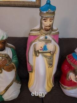 Vintage 3 WISE MEN Three Kings Blow Mold Christmas Nativity Empire
