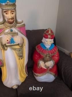 Vintage 3 WISE MEN Three Kings Blow Mold Christmas Nativity Empire