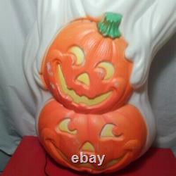 Vintage 31 Ghost Pumpkin Jol Halloween Blow Mold Light Yard Decor Grand Venture