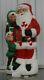 Vintage 31 Tpi 3-d Plastic Blow Mold Santa With Elves Lighted Christmas Decor
