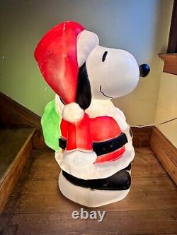 Vintage 32 Santa's Best Snoopy Santa Peanuts Blow Mold Christmas Decoration