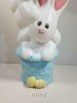 Vintage 33 Stacked 3 Rabbit Easter Bunny Basket Blow Mold