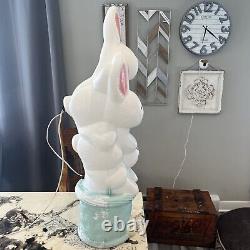 Vintage 33 Stacked 3 Rabbit Easter Bunny Basket Blow Mold