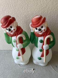 Vintage 34 Empire Plastics Christmas Frosty Snowman Lighted Blow Mold Decor 2