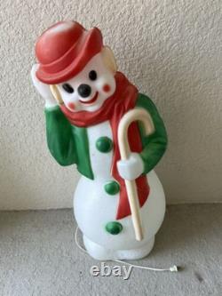 Vintage 34 Empire Plastics Christmas Frosty Snowman Lighted Blow Mold Decor 2