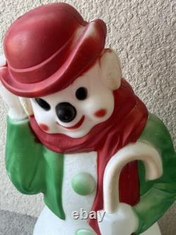 Vintage 34 Empire Plastics Christmas Frosty Snowman Lighted Blow Mold Decor 2