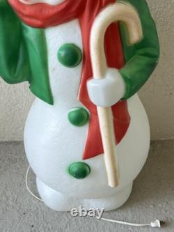 Vintage 34 Empire Plastics Christmas Frosty Snowman Lighted Blow Mold Decor 2