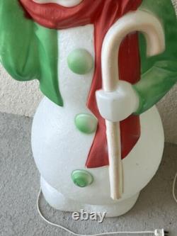 Vintage 34 Empire Plastics Christmas Frosty Snowman Lighted Blow Mold Decor 2