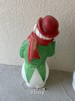 Vintage 34 Empire Plastics Christmas Frosty Snowman Lighted Blow Mold Decor 2