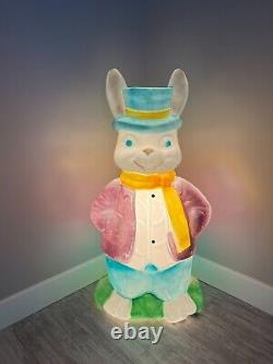 Vintage 34 Lighted Mr. EASTER Bunny Rabbit Blowmold GUC