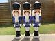 Vintage 38 Lighted Blue Nutcracker Soldier Tpi Blow Mold Christmas Rare 3 Lot