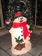 Vintage 39 Christmas Tpi Snowman Wth Cardinal Lighted Blow Mold Yard Decoration