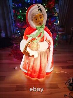 Vintage 40 Santa's Best Mrs. Santa Claus Lighted Blow Mold Christmas