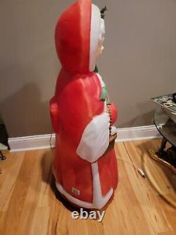 Vintage 40 Santa's Best Mrs. Santa Claus Lighted Blow Mold Christmas