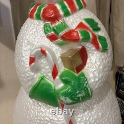Vintage 40 Union Dimpled Scarf Candy Cane Snowman Blow Mold Christmas Decor