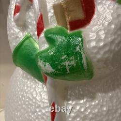 Vintage 40 Union Dimpled Scarf Candy Cane Snowman Blow Mold Christmas Decor