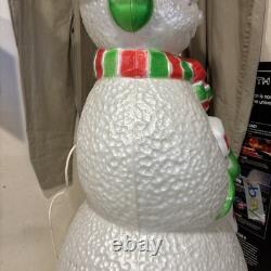 Vintage 40 Union Dimpled Scarf Candy Cane Snowman Blow Mold Christmas Decor