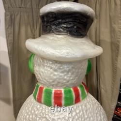 Vintage 40 Union Dimpled Scarf Candy Cane Snowman Blow Mold Christmas Decor