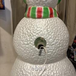 Vintage 40 Union Dimpled Scarf Candy Cane Snowman Blow Mold Christmas Decor