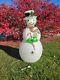 Vintage 40 Union Products Dimple Snowman Light Up Blow Mold Christmas Red Scarf