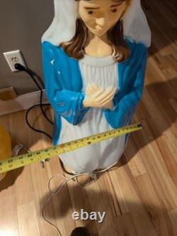 Vintage 40 XL Empire Mary Joseph Baby Jesus Christmas Nativity Blow Molds Set 3