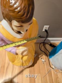 Vintage 40 XL Empire Mary Joseph Baby Jesus Christmas Nativity Blow Molds Set 3