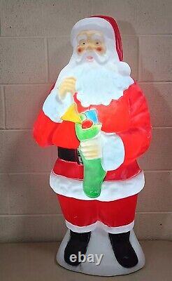 Vintage 41 Empire Lighted Blow Mold Santa Claus With Stocking EUC